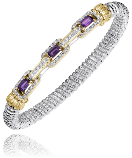 Vahan 14k Gold & Sterling Silver Amethyst Bracelet