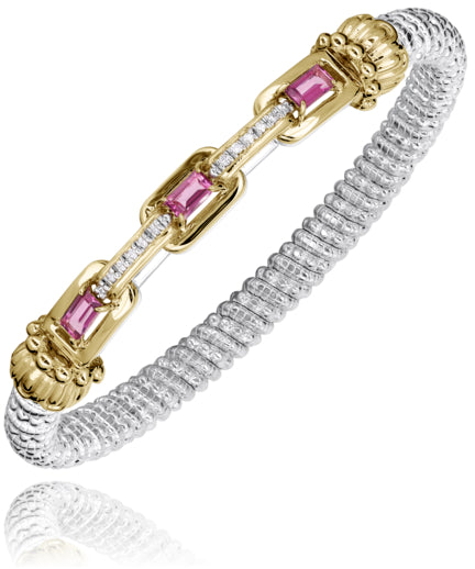 Vahan 14k Gold & Sterling Silver Garnet Bracelet
