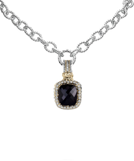Vahan 14k Gold & Sterling Silver Black Onyx Pendant