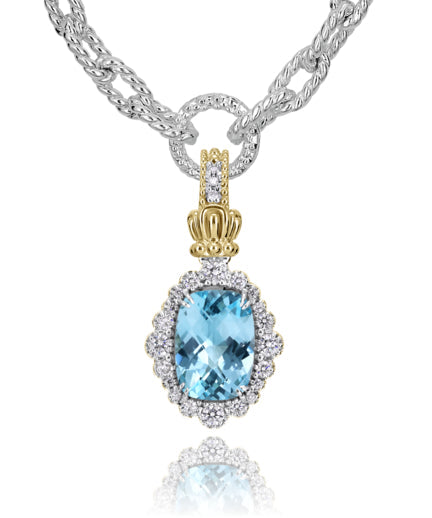 Vahan 14k Gold & Sterling Silver Sky Blue Topaz Pendant