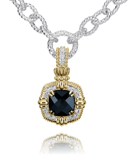 Vahan 14k Gold & Sterling Silver Black Onyx Pendant