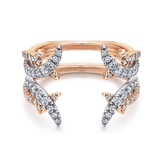 14K White and Rose Gold Diamond Ring Enhancer