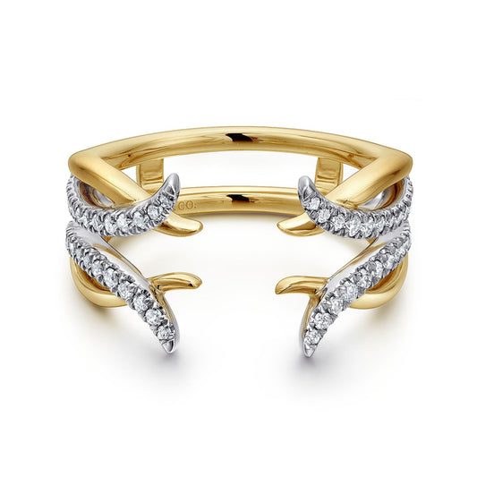 14K White and Yellow Gold Diamond Ring Enhancer