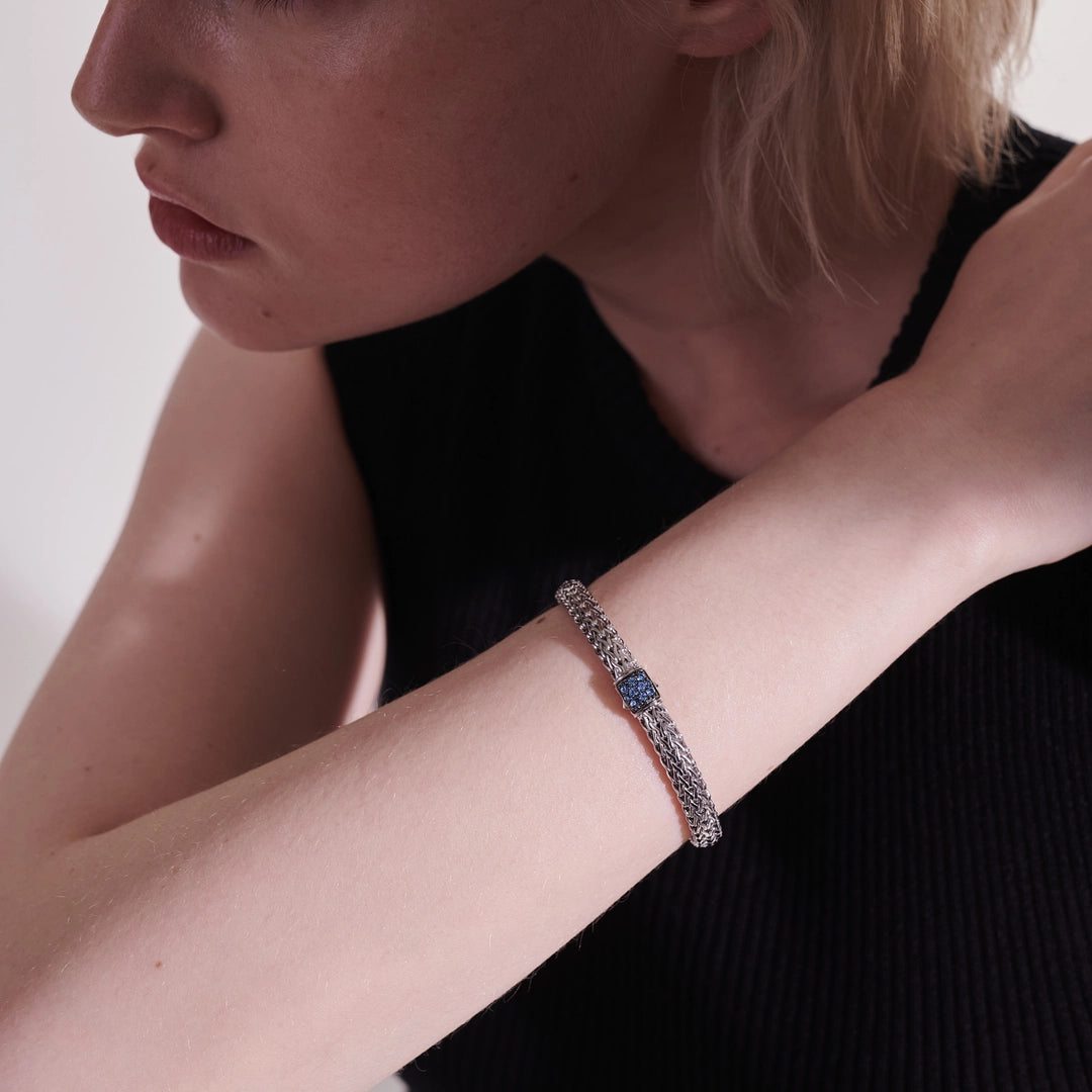 Icon Bracelet, Sterling Silver, Pave, 5MM