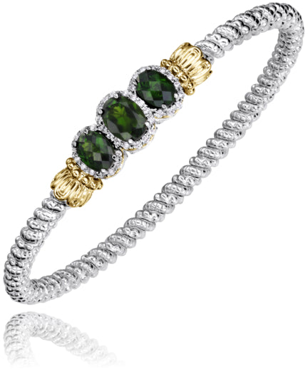 Vahan 14k Gold & Sterling Silver Chrome Diopside Bracelet