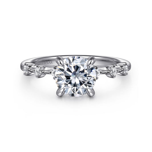 14K White Gold Round Diamond Engagement Ring