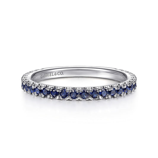 14K White Gold Sapphire Stackable Ring