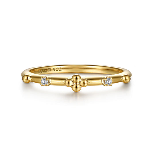 14K Yellow Gold Bujukan Diamond Stackable Ring