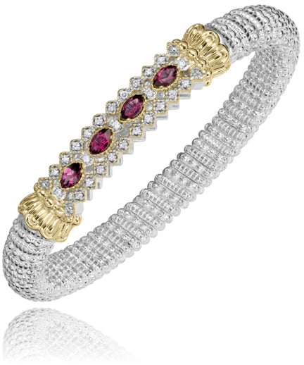 Vahan 14k Gold & Sterling Silver Rhodolite Garnet Bracelet