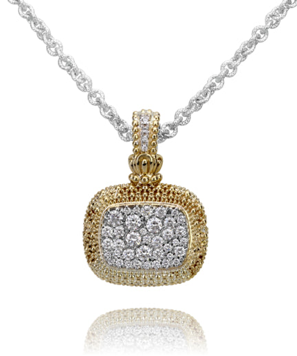 Vahan 14k Gold & Sterling Silver Diamond Pendant