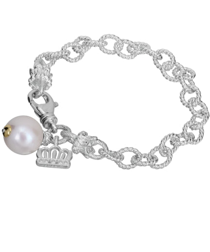 Vahan 14k Gold & Sterling Silver White Pearl Chain Bracelet