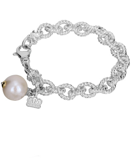Vahan 14k Gold & Sterling Silver White Pearl Chain Bracelet