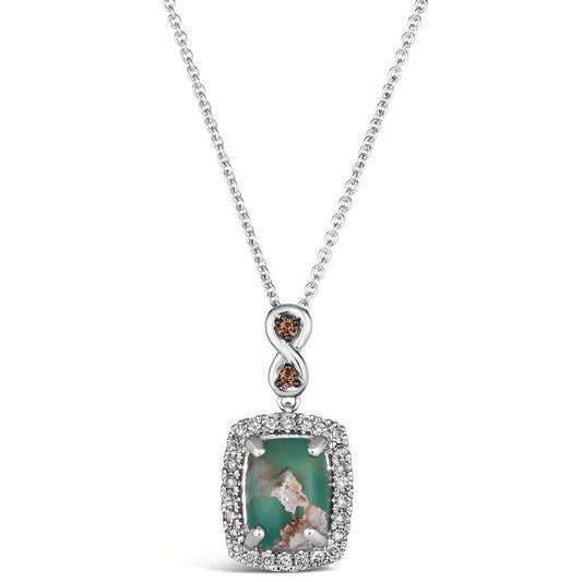 Le Vian Chocolatier® Pendant featuring 1 1/5 cts. Peacock Aquaprase™, Chocolate Diamonds®, 1/6 cts. Vanilla Diamonds® set in 14K Vanilla Gold®