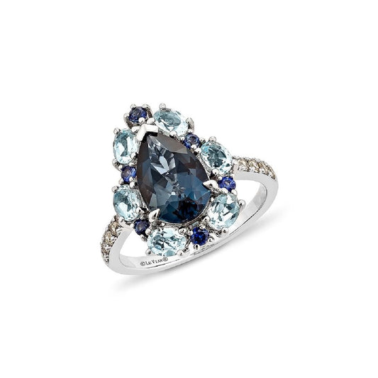 Le Vian® Ring featuring 2 1/3 cts. Deep Sea Blue Topaz™, 1 cts. Blue Topaz, 1/6 cts. Blueberry Sapphire™, 1/5 cts. Nude Diamonds™ set in 14K Vanilla Gold®