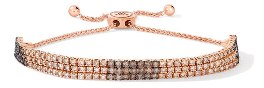 Le Vian Ombre Bolo Bracelet featuring 3 cts. Chocolate Ombré Diamonds® set in 14K Strawberry Gold®