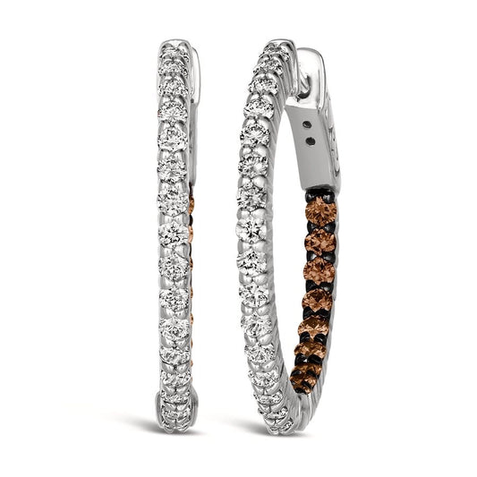 Le Vian® Earrings featuring 1/3 cts. Chocolate Diamonds®, 5/8 cts. Nude Diamonds™ set in 14K Vanilla Gold®