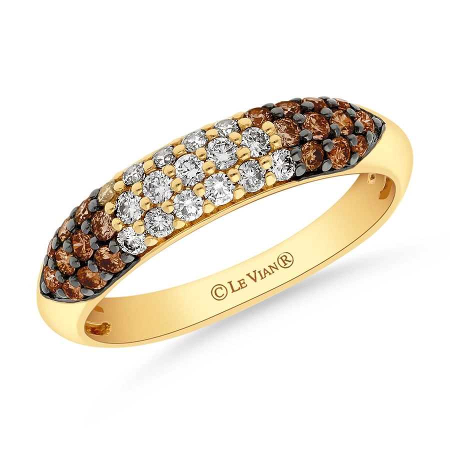 Le Vian® Ring featuring 1/5 cts. Nude Diamonds™, 1/8 cts. Vanilla Diamonds®, 1/3 cts. Chocolate Diamonds® set in 14K Honey Gold™