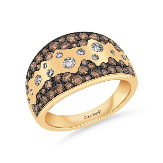 Le Vian® Ring featuring 1/4 cts. Nude Diamonds™, 1 cts. Chocolate Diamonds® set in 14K Honey Gold™