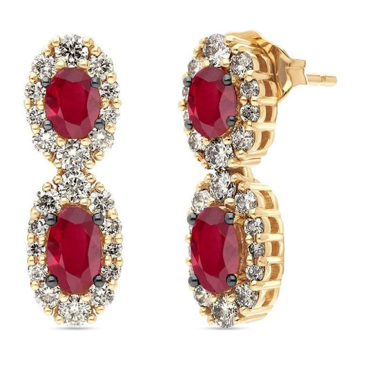 Le Vian® Earrings featuring 1 cts. Passion Ruby™, 1/2 cts. Nude Diamonds™ set in 14K Honey Gold™