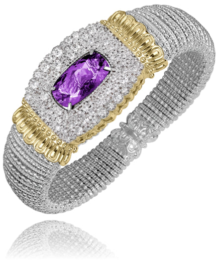 Vahan 14k Gold & Sterling Silver Amethyst Bracelet