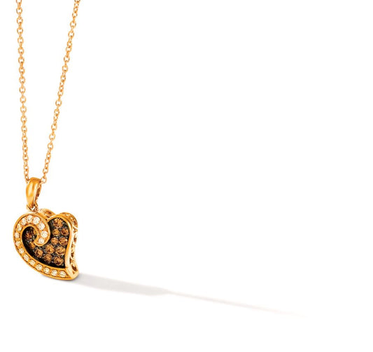 Le Vian Chocolatier® Pendant featuring 1/5 cts. Chocolate Diamonds®, 1/10 cts. Vanilla Diamonds® set in 14K Strawberry Gold®