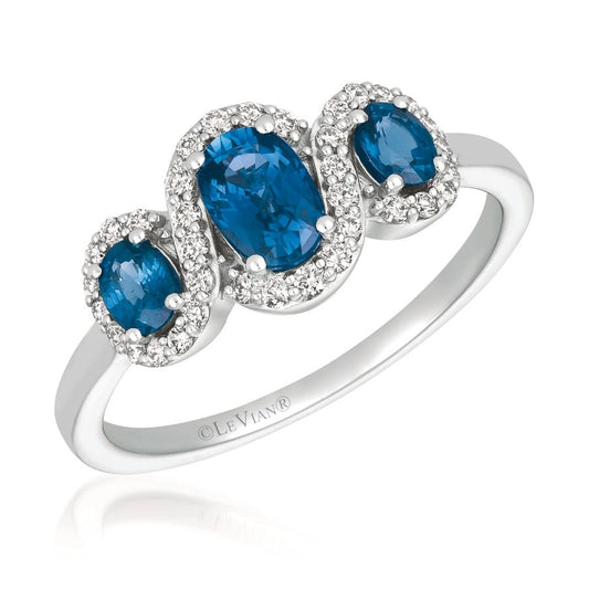 Le Vian® Ring featuring 7/8 cts. Blueberry Sapphire™, 1/5 cts. Vanilla Diamonds® set in 14K Vanilla Gold®