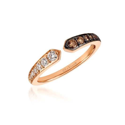 Le Vian Chocolatier® Ring featuring 1/5 cts. Chocolate Diamonds®, 1/6 cts. Vanilla Diamonds® set in 14K Strawberry Gold®