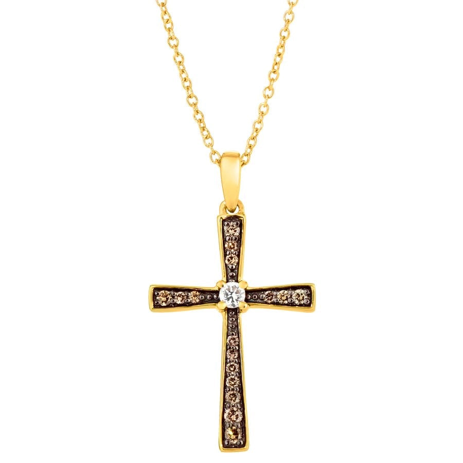 Le Vian Chocolatier® Pendant featuring 1/20 cts. Vanilla Diamonds®, 1/6 cts. Chocolate Diamonds® set in 14K Honey Gold™
