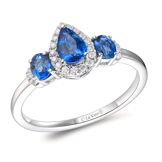 Le Vian® Ring featuring 3/4 cts. Blueberry Sapphire™, 1/10 cts. Vanilla Diamonds® set in 14K Vanilla Gold®
