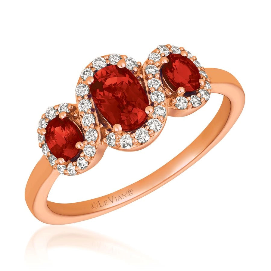 Le Vian® Ring featuring 7/8 cts. Passion Ruby™, 1/5 cts. Vanilla Diamonds® set in 14K Strawberry Gold®