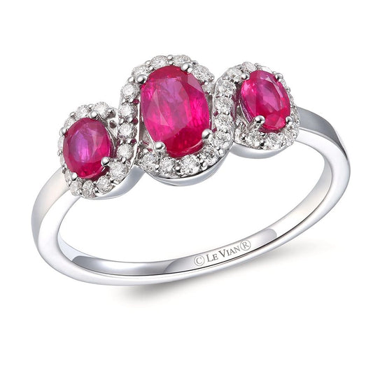 Le Vian® Ring featuring 7/8 cts. Passion Ruby™, 1/5 cts. Vanilla Diamonds® set in 14K Vanilla Gold®