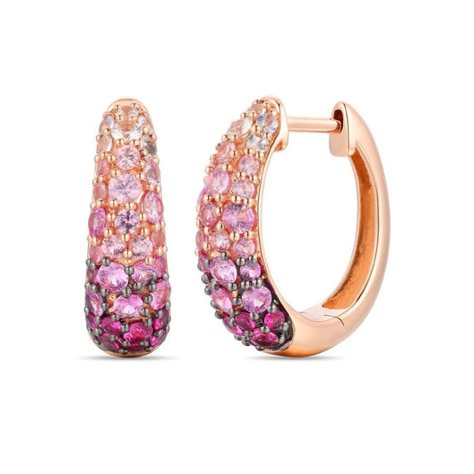 Le Vian Ombre Earrings featuring 1 5/8 cts. Pink Sapphire Ombre, 1/3 cts. White Sapphire, set in 14K Strawberry Gold®