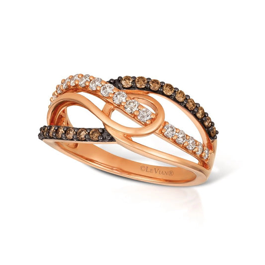 Le Vian® Ring featuring 1/3 cts. Nude Diamonds™, 1/4 cts. Chocolate Diamonds® set in 14K Strawberry Gold®