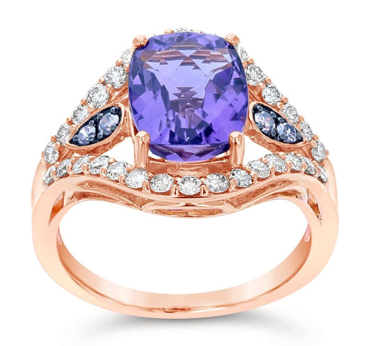 Le Vian® Ring featuring 2 5/8 cts. Grape Amethyst™, 1/10 cts. Chocolate Diamonds®, 5/8 cts. Nude Diamonds™ set in 14K Strawberry Gold®