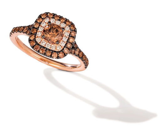 Le Vian® Ring featuring 7/8 cts. Chocolate Diamonds®, 1/8 cts. Nude Diamonds™ set in 14K Strawberry Gold®