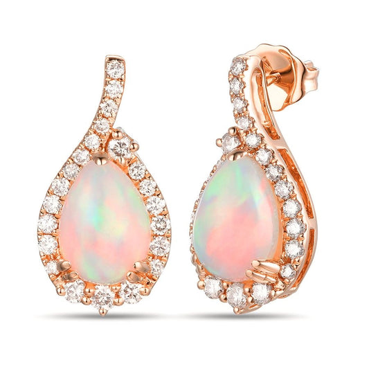 Le Vian® Earrings featuring 1 7/8 cts. Neopolitan Opal™, 5/8 cts. Nude Diamonds™ set in 14K Strawberry Gold®