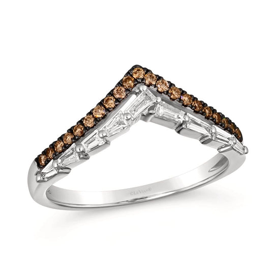 Le Vian Chocolatier® Ring featuring 1/4 cts. Vanilla Diamonds®, 1/6 cts. Chocolate Diamonds® set in 14K Vanilla Gold®