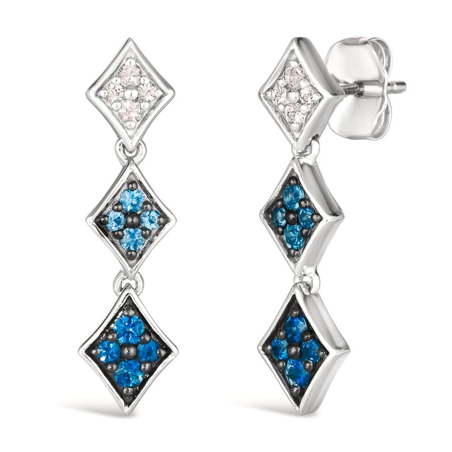 Le Vian Ombre Earrings featuring 1/3 cts. Denim Ombré®, 1/10 cts. White Sapphire, set in 14K Vanilla Gold®