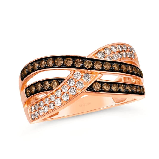Le Vian® Ring featuring 1/4 cts. Nude Diamonds™, 3/8 cts. Chocolate Diamonds® set in 14K Strawberry Gold®