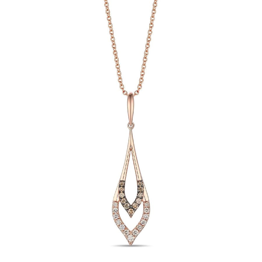 Le Vian® Pendant featuring 1/6 cts. Nude Diamonds™, 1/8 cts. Chocolate Diamonds® set in 14K Strawberry Gold®