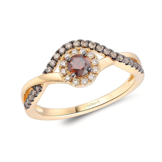 Le Vian® Ring featuring 3/8 cts. Chocolate Diamonds®, 1/15 cts. Nude Diamonds™ set in 14K Honey Gold™
