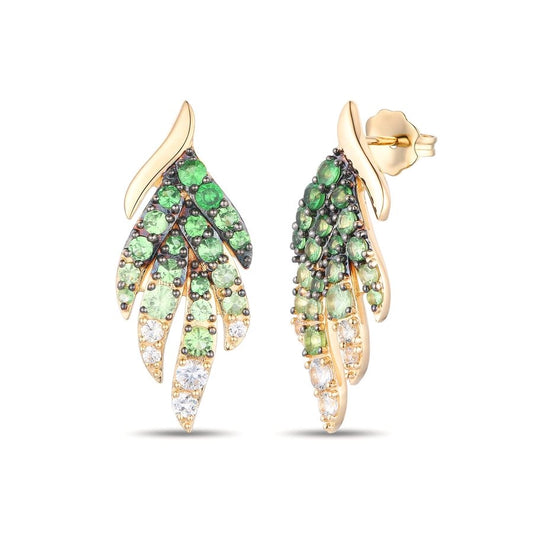 Le Vian Ombre Earrings featuring 1 3/8 cts. Shade Of Tsavorite, 1/3 cts. White Sapphire, set in 14K Honey Gold™