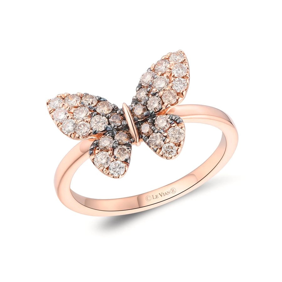 Le Vian Ombre Ring featuring 1/2 cts. Chocolate Ombré Diamonds®, 1/8 cts. Vanilla Diamonds® set in 14K Strawberry Gold®