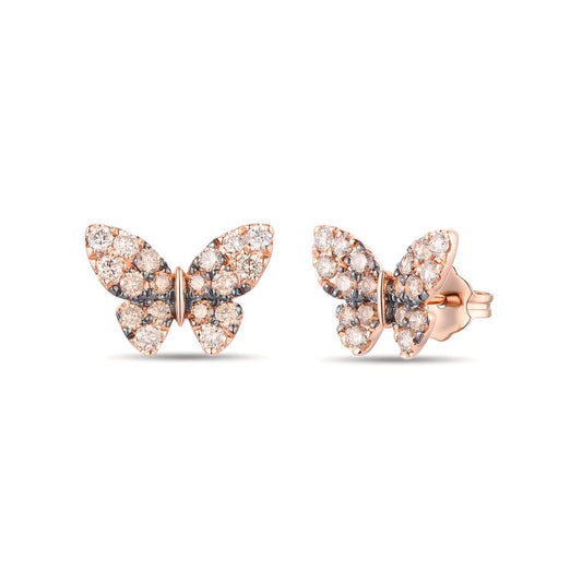 Le Vian Ombre Earrings featuring 5/8 cts. Chocolate Ombré Diamonds®, 1/20 cts. Vanilla Diamonds® set in 14K Strawberry Gold®