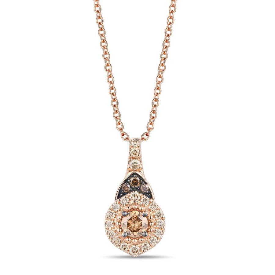 Le Vian® Pendant featuring 1/4 cts. Chocolate Diamonds®, 1/5 cts. Nude Diamonds™ set in 14K Strawberry Gold®