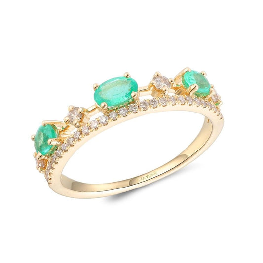 Le Vian® Ring featuring 1/2 cts. Costa Smeralda Emeralds™, 1/4 cts. Vanilla Diamonds® set in 14K Honey Gold™