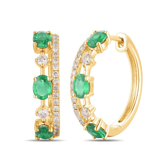 Le Vian® Earrings featuring 7/8 cts. Costa Smeralda Emeralds™, 1/4 cts. Vanilla Diamonds® set in 14K Honey Gold™