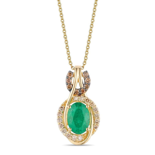 Le Vian® Pendant featuring 1/2 cts. Costa Smeralda Emeralds™, 1/20 cts. Chocolate Diamonds®, 1/10 cts. Nude Diamonds™ set in 14K Honey Gold™