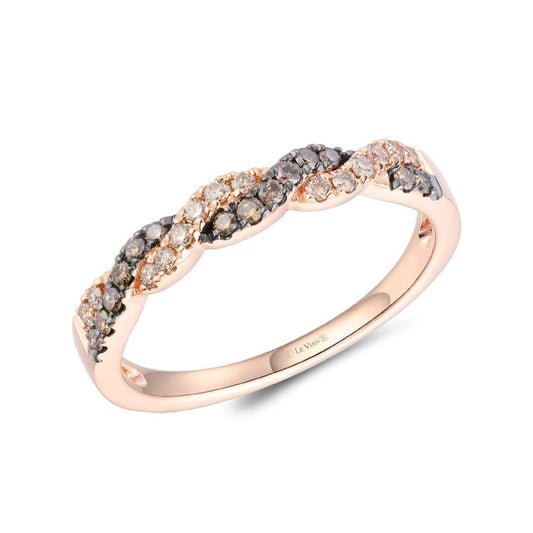 Le Vian® Ring featuring 1/8 cts. Chocolate Diamonds®, 1/8 cts. Nude Diamonds™ set in 14K Strawberry Gold®