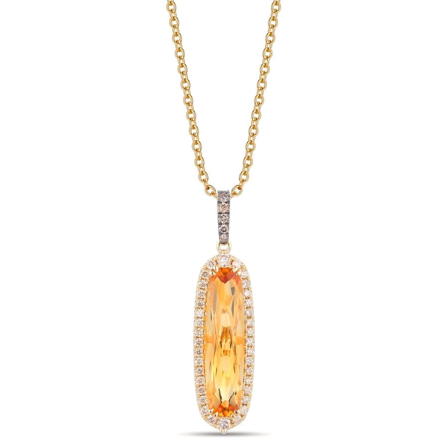 Le Vian® Pendant featuring 2 5/8 cts. Cinnamon Citrine®, 1/4 cts. Nude Diamonds™, 1/20 cts. Chocolate Diamonds® set in 14K Honey Gold™